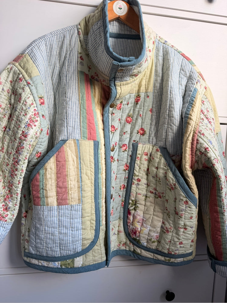 Pitton Jacket in size Medium by Made by SJP, made from a preloved quilt
