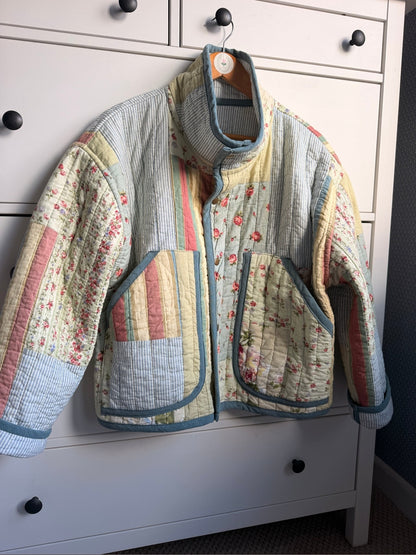 Pitton Jacket in size Medium by Made by SJP, made from a preloved quilt