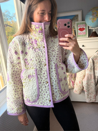 Pitton Jacket in size Small by Made by SJP, made from a preloved quilt
