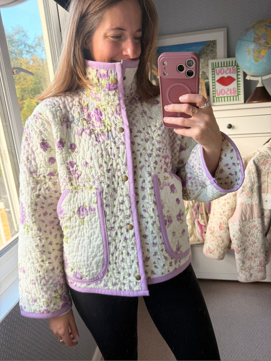 Pitton Jacket in size Small by Made by SJP, made from a preloved quilt