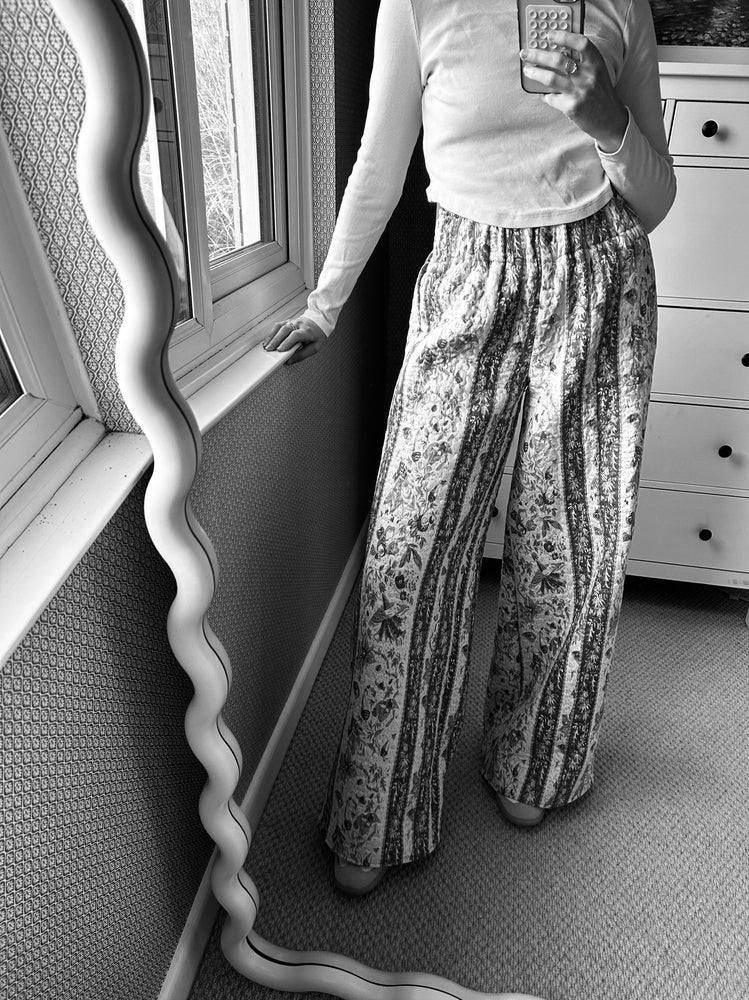 Quilted wide leg trousers