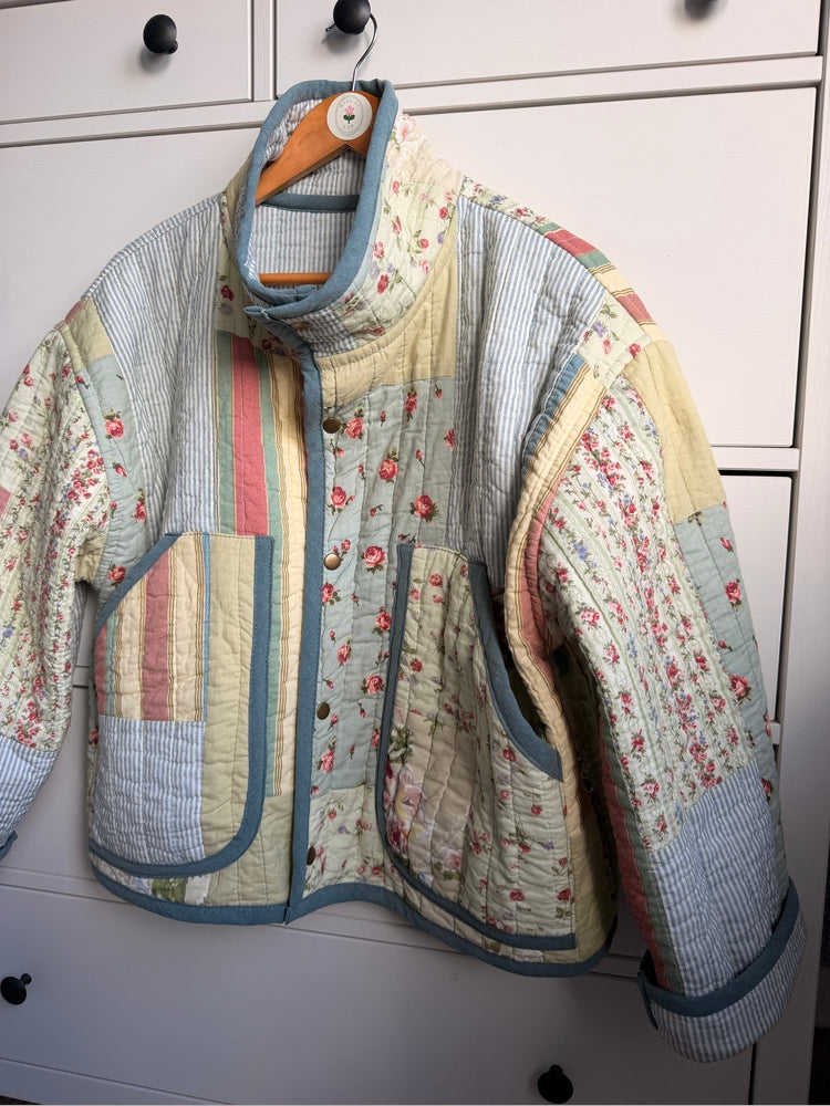 Pitton Jacket in size Medium by Made by SJP, made from a preloved quilt