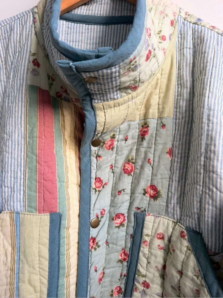 Pitton Jacket in size Medium by Made by SJP, made from a preloved quilt