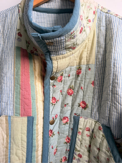Pitton Jacket in size Medium by Made by SJP, made from a preloved quilt
