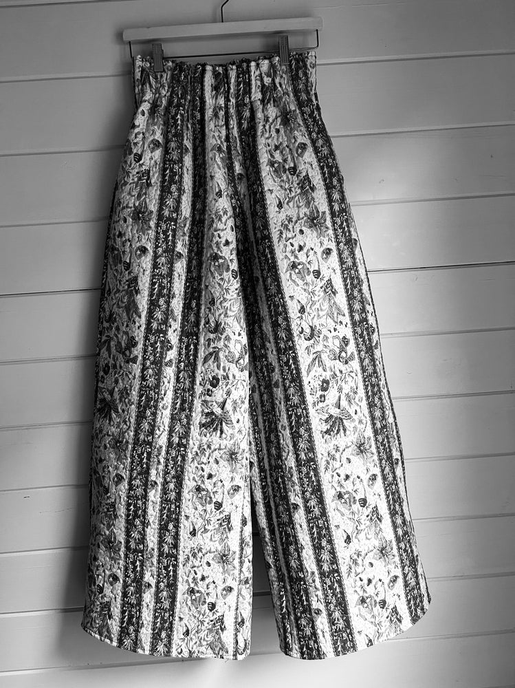 Quilted wide leg trousers