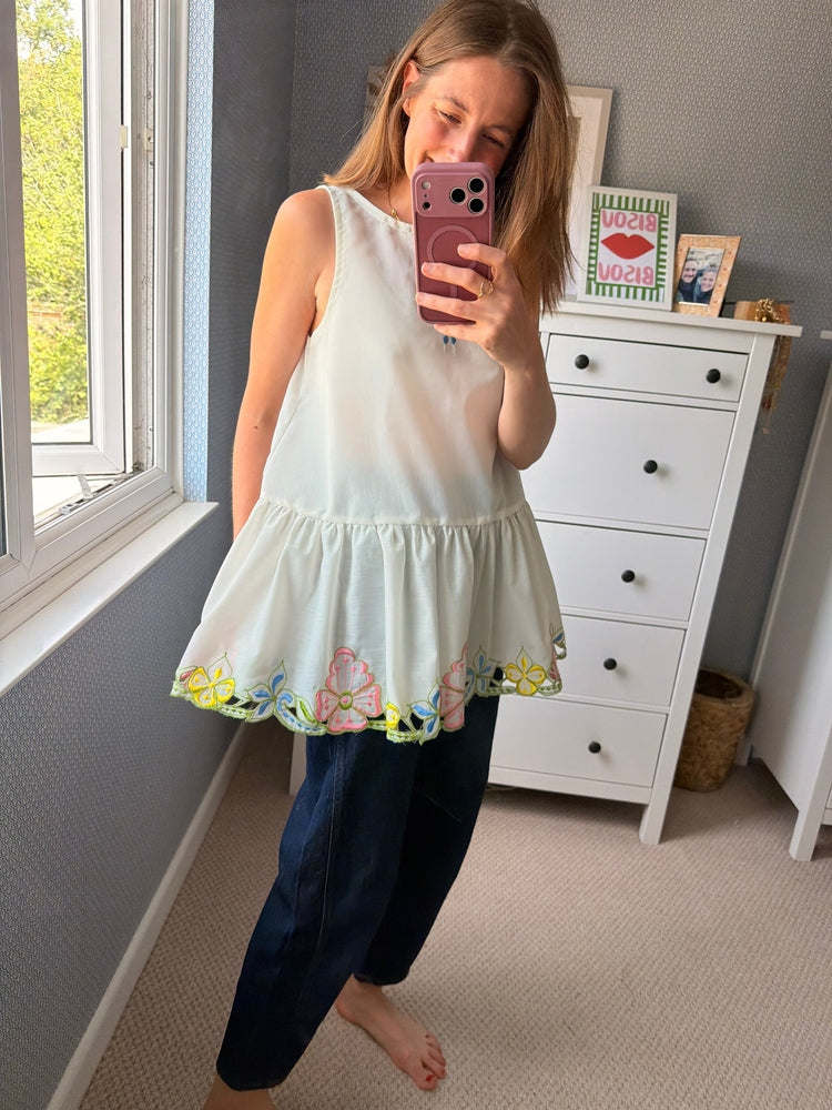 Sheer embroidered top 💗