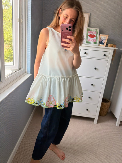 Sheer embroidered top 💗