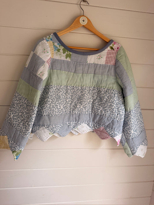 Sample Jumper in size 10/12 by Made by SJP, made from a preloved quilt